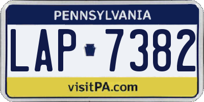PA license plate LAP7382
