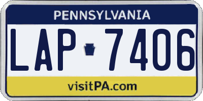 PA license plate LAP7406