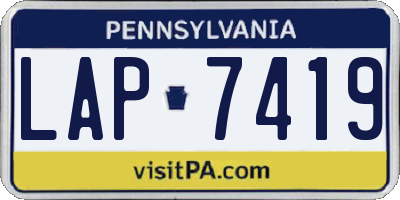 PA license plate LAP7419
