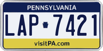 PA license plate LAP7421