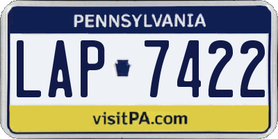 PA license plate LAP7422