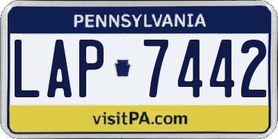 PA license plate LAP7442