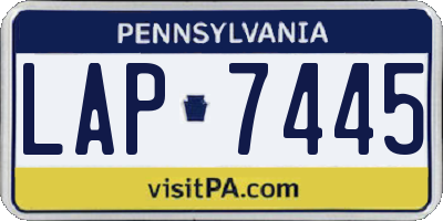 PA license plate LAP7445
