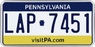 PA license plate LAP7451