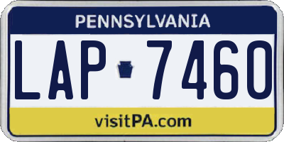 PA license plate LAP7460