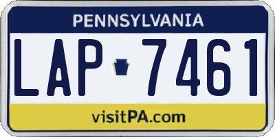 PA license plate LAP7461