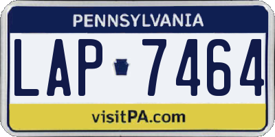 PA license plate LAP7464