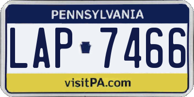 PA license plate LAP7466