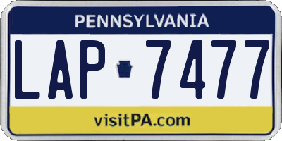PA license plate LAP7477