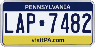 PA license plate LAP7482