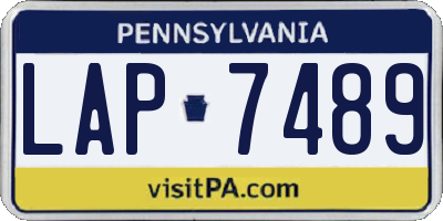 PA license plate LAP7489