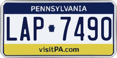 PA license plate LAP7490