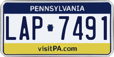 PA license plate LAP7491