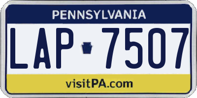 PA license plate LAP7507