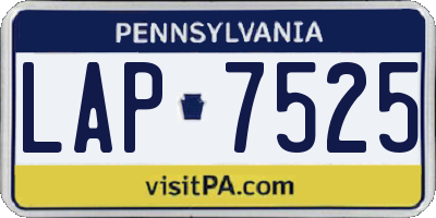 PA license plate LAP7525