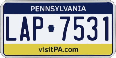 PA license plate LAP7531
