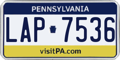 PA license plate LAP7536