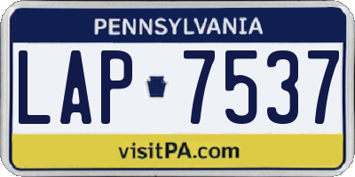 PA license plate LAP7537