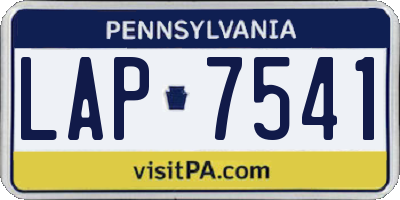 PA license plate LAP7541