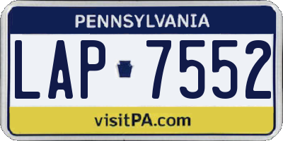 PA license plate LAP7552