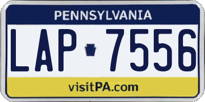 PA license plate LAP7556