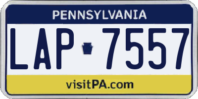 PA license plate LAP7557