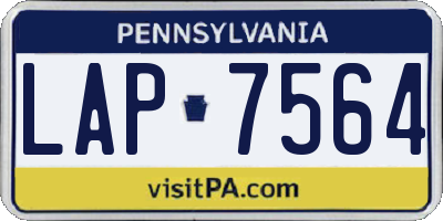 PA license plate LAP7564