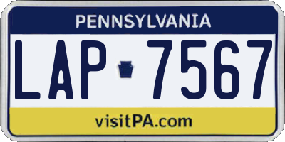 PA license plate LAP7567