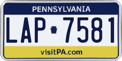 PA license plate LAP7581