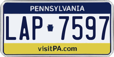 PA license plate LAP7597
