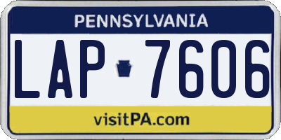 PA license plate LAP7606