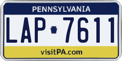 PA license plate LAP7611