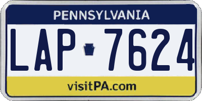 PA license plate LAP7624