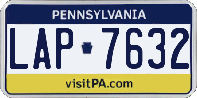PA license plate LAP7632