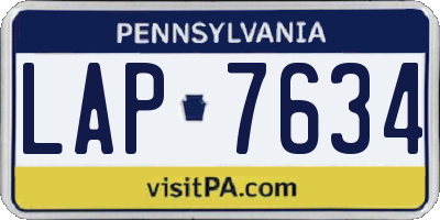 PA license plate LAP7634