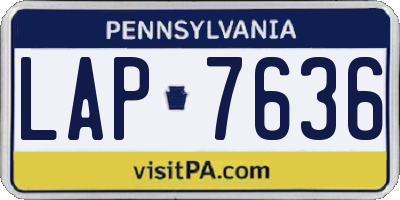 PA license plate LAP7636