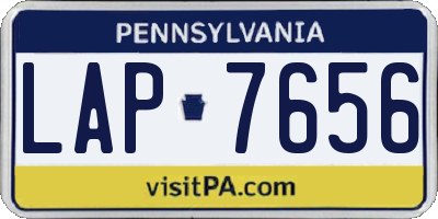 PA license plate LAP7656