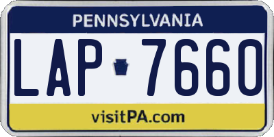 PA license plate LAP7660