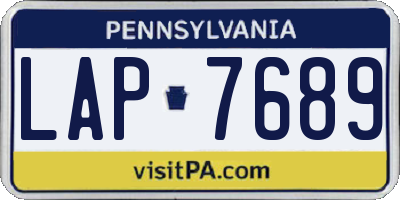 PA license plate LAP7689