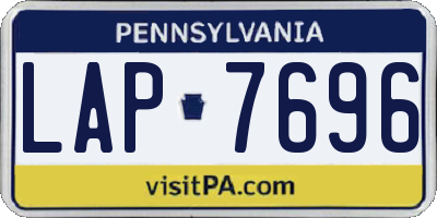 PA license plate LAP7696
