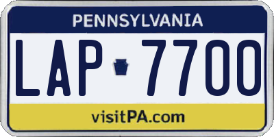 PA license plate LAP7700