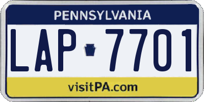 PA license plate LAP7701