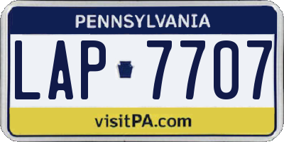 PA license plate LAP7707