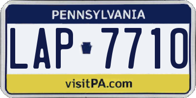 PA license plate LAP7710