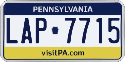 PA license plate LAP7715