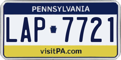 PA license plate LAP7721
