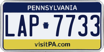 PA license plate LAP7733