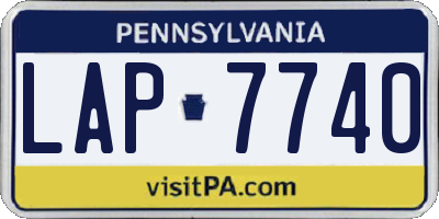 PA license plate LAP7740