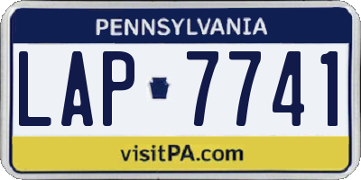 PA license plate LAP7741