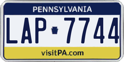 PA license plate LAP7744